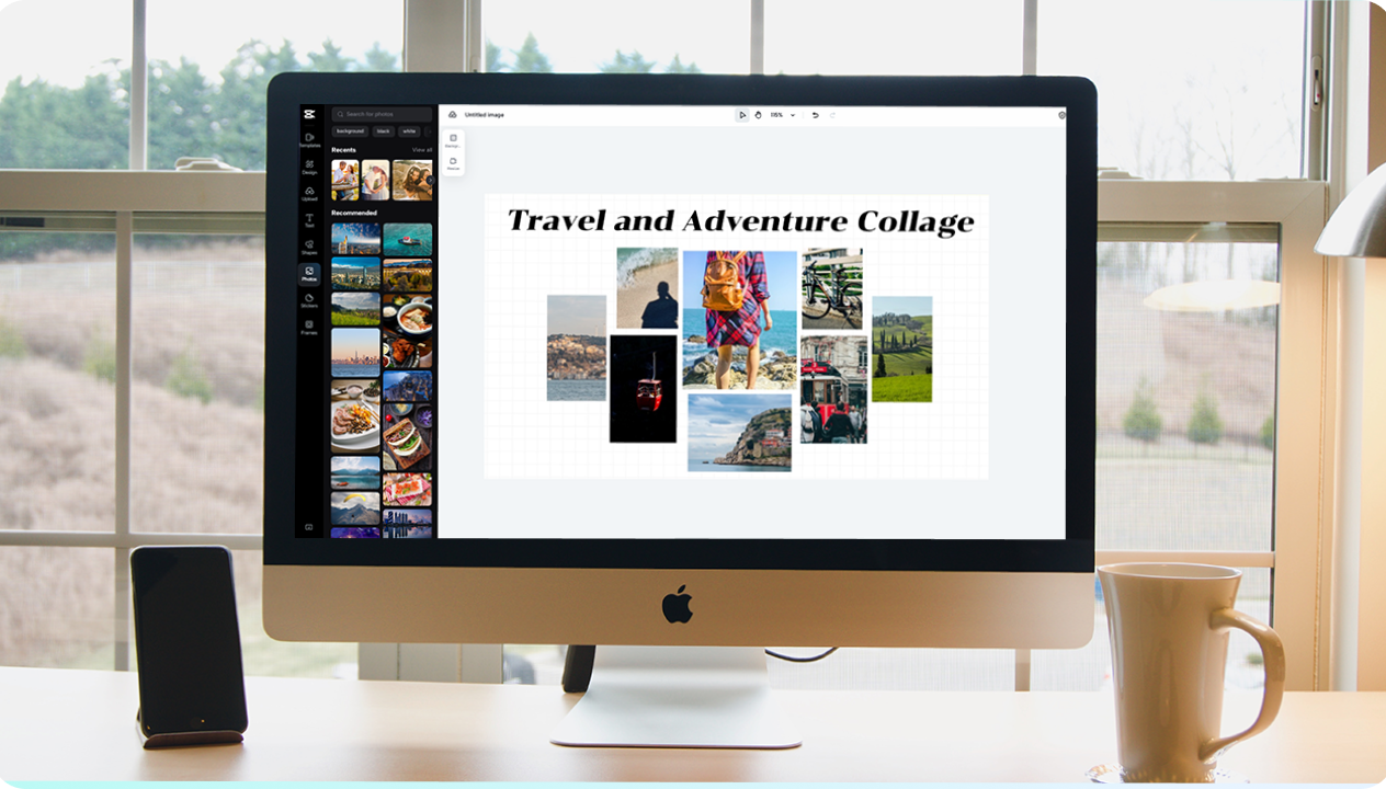 Create travel and adventure collage